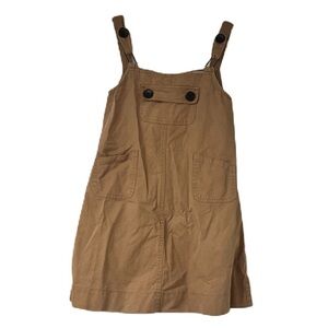 Dot & Line girls pink overall jumper dress lightweight 100% cotton size 5